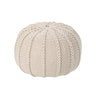 Bordeaux Knitted Cotton Round Pouf Ottoman and Floor Cushion