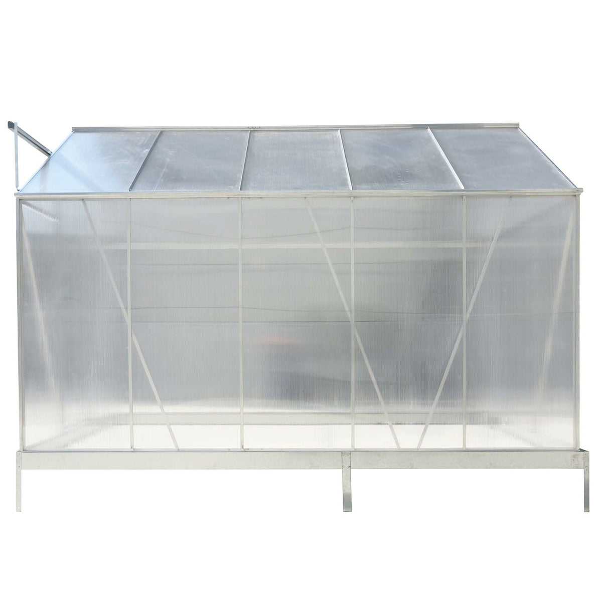 Polycarbonate house, Heavy Duty Outdoor Aluminum Walk-In House Kit With Rain Gutter, Vent And Door For Backyard Garden