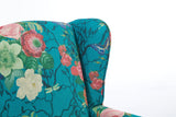 Modern Accent Chair with Retro Wood Legs - Floral