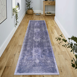 Area rug, washable rug, low-pile, non-slip, non-shedding, foldable, kid & pet friendly - area rugs for living room, bedroom, kitchen, dining room rug - perfect gifts, (anthracite, 2'6'' x 10')