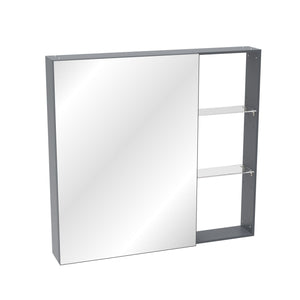 Medicine Cabinet with Adjustable Shelves and Mirror - Black Brown