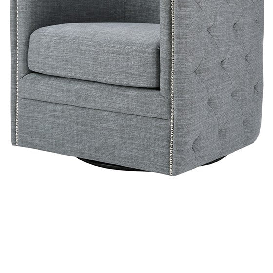 Capstone Button Tufted Swivel Club Chair