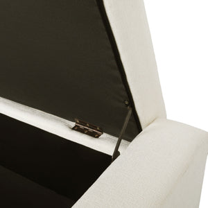 Textured Fabric Ottoman Bench With Hinged Lid