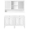 Double Sink Bathroom Vanity Set with Wall Mount Mirror Cabinet
