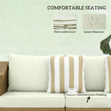 Rattan Wicker Seater Patio Couch with Cushions and Throw Pillows