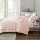 Metallic Full/Queen Printed Comforter Set