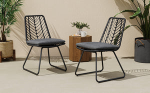 DEJA Chair 2PCS with 2 Cushions, Gray