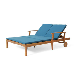 Etherealize - Outdoor Adjustable Double Chaise Lounge With Water Resistant Cushions