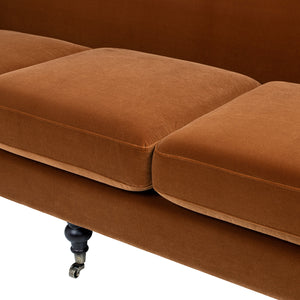 Alana Lawson Three-Cushion Tight Back Sofa, Burnt Orange Performance Velvet