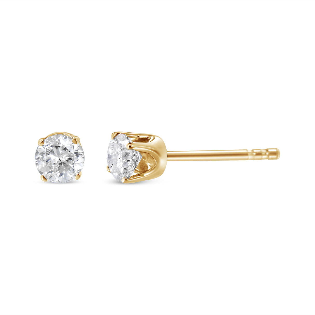14K Yellow Gold 1/2 Cttw Round-Cut Diamond Solitaire Stud Earrings (O-P Color, SI2-I1 Clarity)
