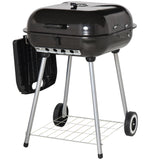 Outsunny 21' Portable Charcoal Grill with Wheels and Bottom Shelf
