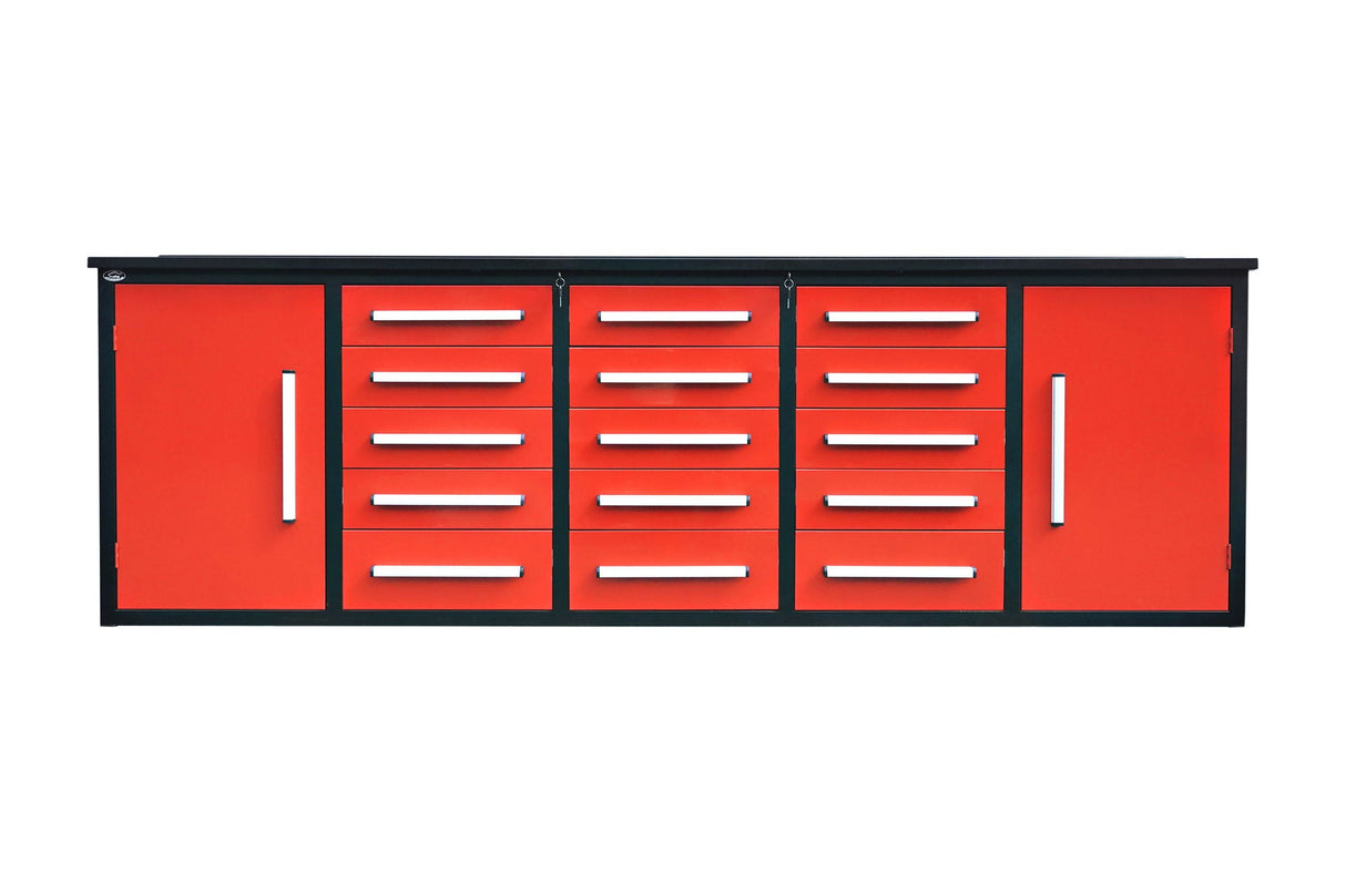 Storage Cabinet With Work Bench (15 Drawers And 2 Cabinets)