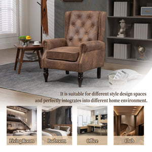 Modern Accent Armchair With Sturdy Wood Legs