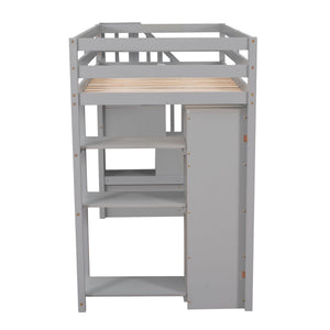 Loft Bed With Storage Drawers And Stairs With Shelves