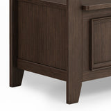 Amherst Solid Wood Entryway Storage Bench in Farmhouse Brown