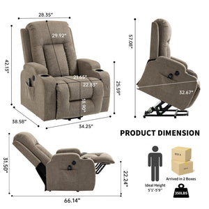 Power Lift Recliner Chair with Massage and Heat - ComfortMAX