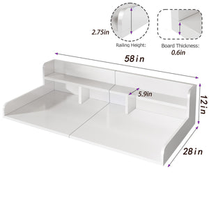 Washer Dryer Countertop with Non-Slip Pads - White