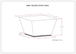 Abba - Square Coffee Table - Cognac Brown