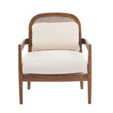 Elliston Rattan Backrest Solid Wood Accent Chair with Cushions, Set of 2