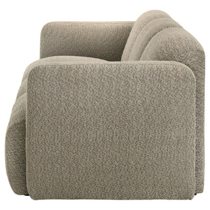 Dorset Fabric Upholstered Round Track Arm Sofa Brown