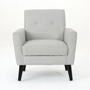 Radiantize Upholstered Fabric Club Chair With Square-Off Back And Button Tufted