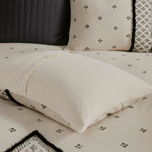 Full/Queen 3 Piece Flax and Cotton Blended Duvet Cover Set