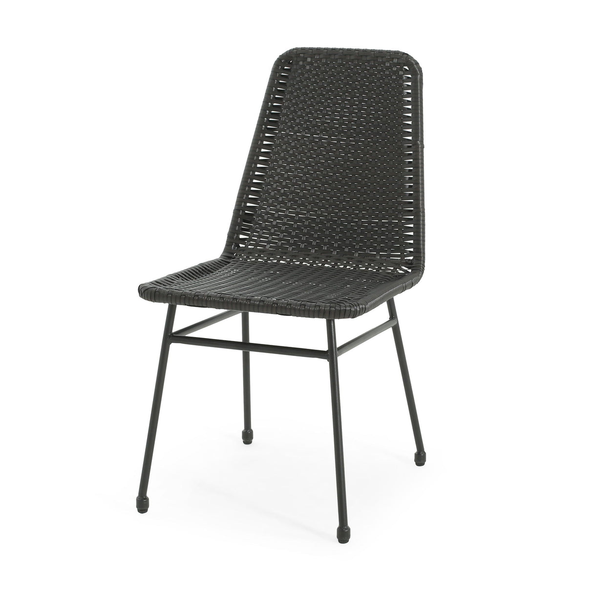 Outdoor Dining Chairs (Set of 2) with Rattan Backrest and Cushions