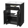 Bathroom Vanity With Integrated Sink, 2 Door Cabinet With Tip Out Drawer