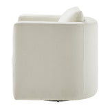Sutton Light Grey Performance Fabric Swivel Barrel Chair