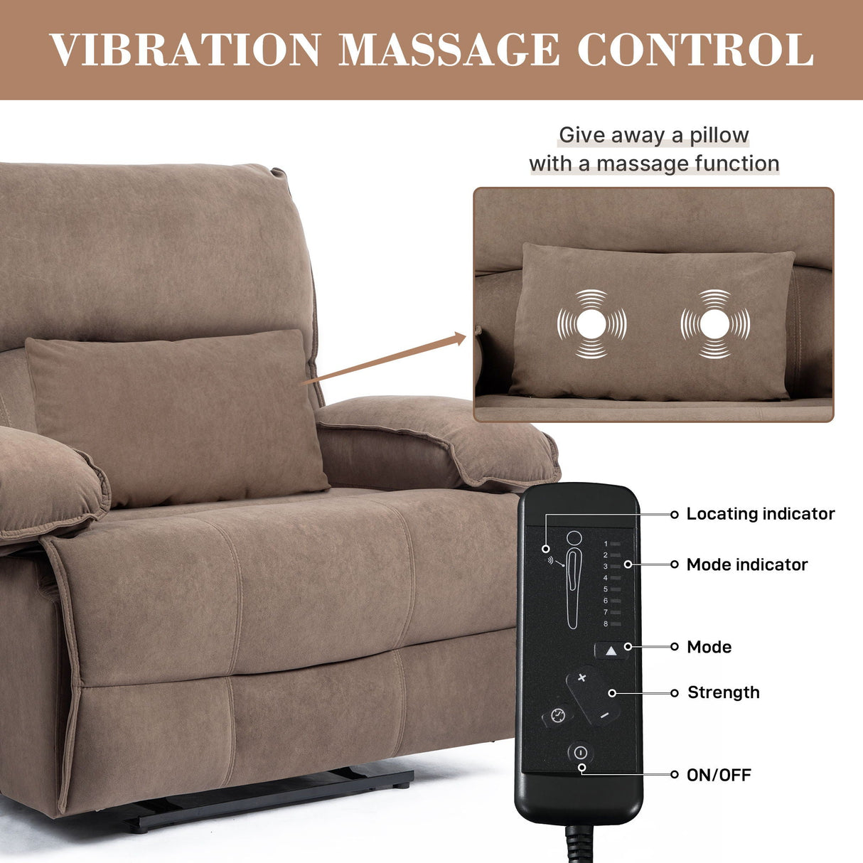 Oversized Manual Recliner Chair Sofa For Living Room