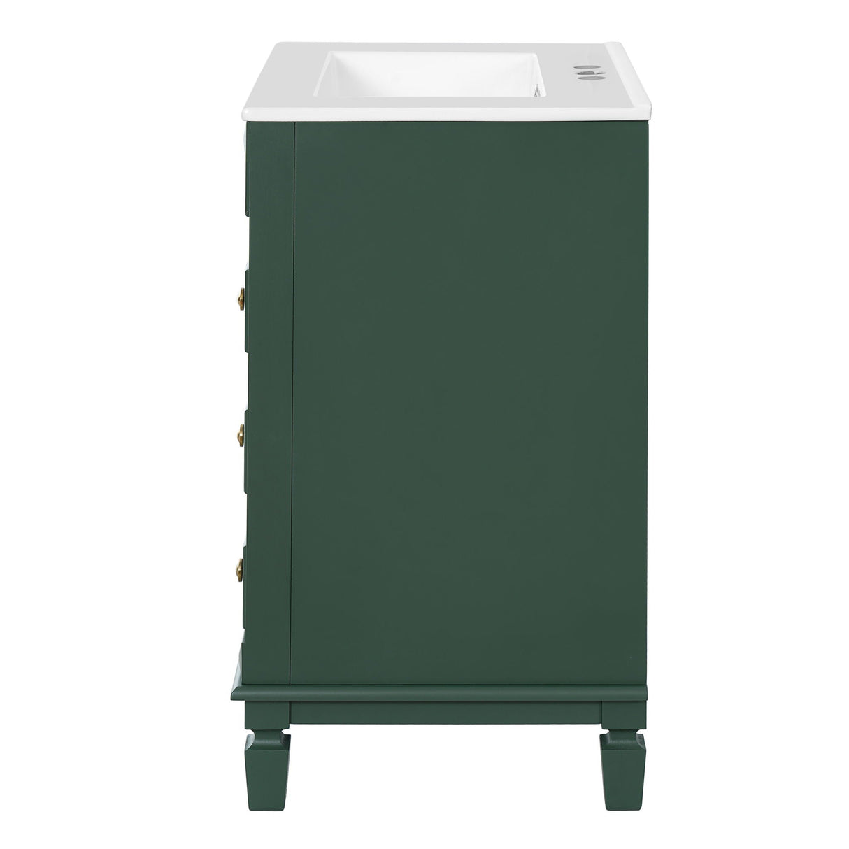 Bathroom Vanity With Sink, Compact Cabinet & 2 Drawers And Adjustable Shelf