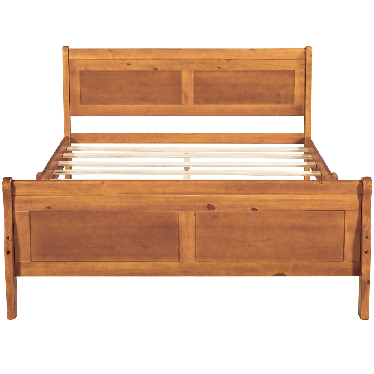 Platform Bed Frame Mattress Foundation Sleigh Bed With Headboard / Footboard / Wood Slat Suppor