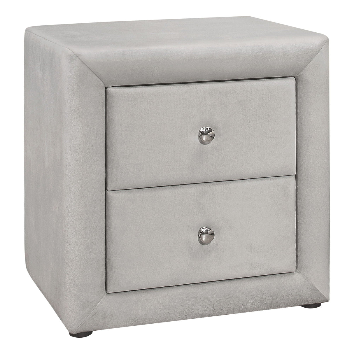 Nightstand with Storage Drawer, Upholstered, Transitional