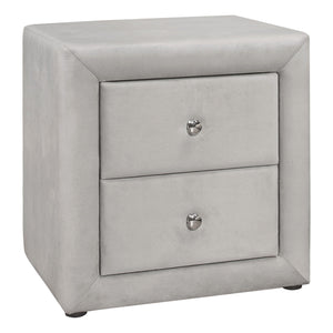 Nightstand with Storage Drawer, Upholstered, Transitional