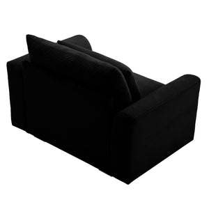 Black Corduroy Deep Seat Single Sofa Accent Chair