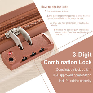 3 Piece Expandable Hard Shell Luggage Set with TSA Lock