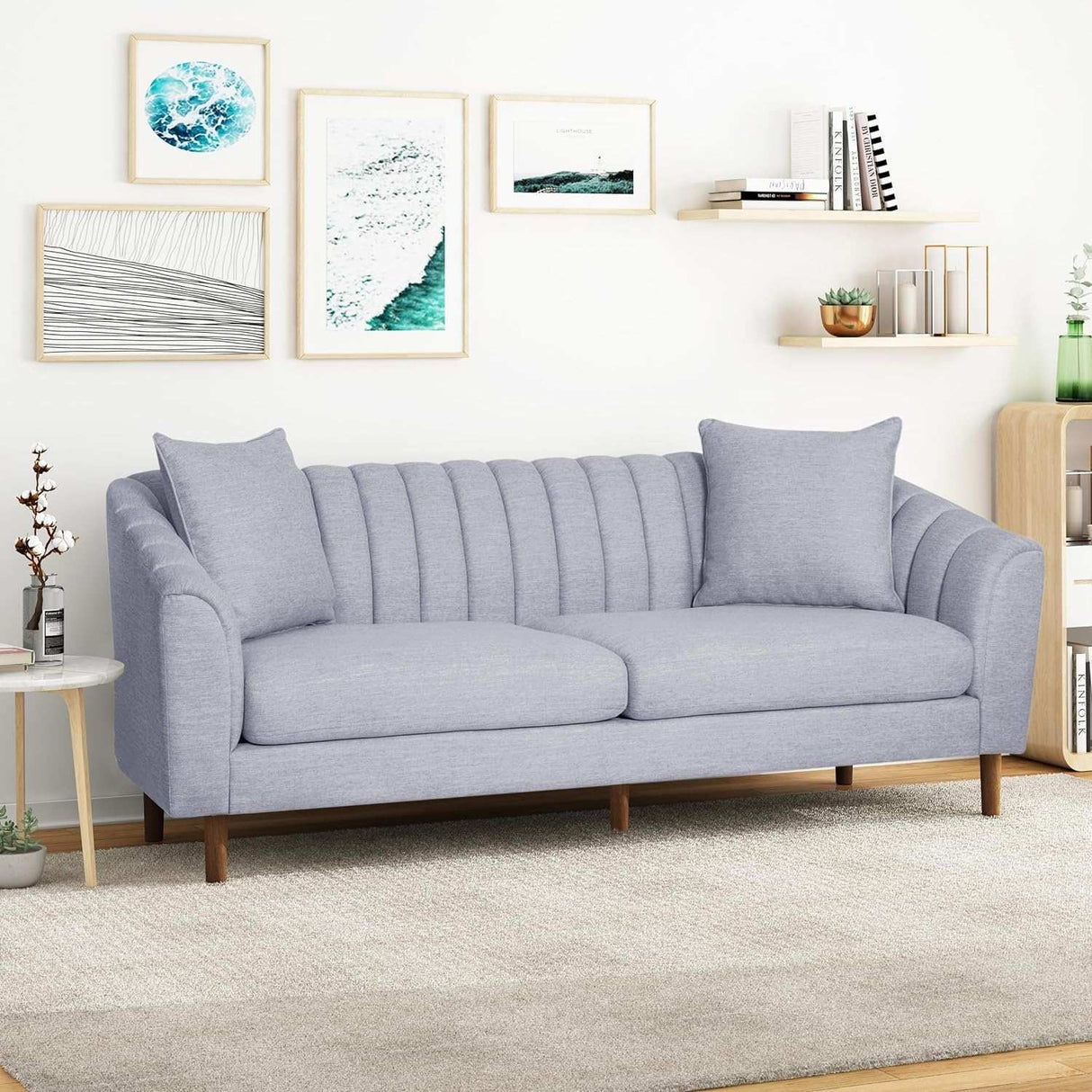 Contemporary 3 Seater Sofa With Accents