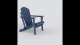HDPE Folding Adirondack Chair with Dual Cup Holder - Gray Composite Wood Texture