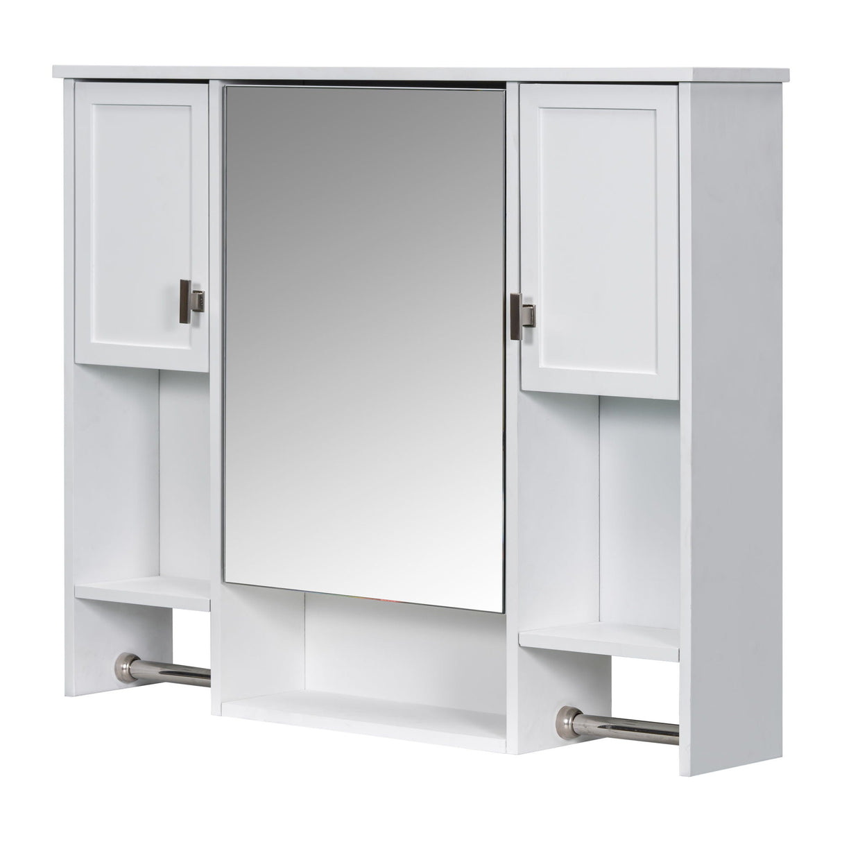 Wall Mounted Bathroom Storage Cabinet With Mirror, Medicine Cabinet With Towel Bar