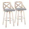 Charlotte - Farmhouse Fixed Height Bar Stool With Swivel And Round Footrest (Set of 2)
