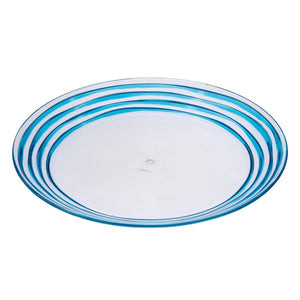 Designer Swirl Acrylic Dinner Plates with Elegant Swirl Design - Set of 4