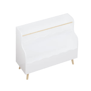 Kids Bookcase, Children Book Organizer Toy Storage Cabinet - White