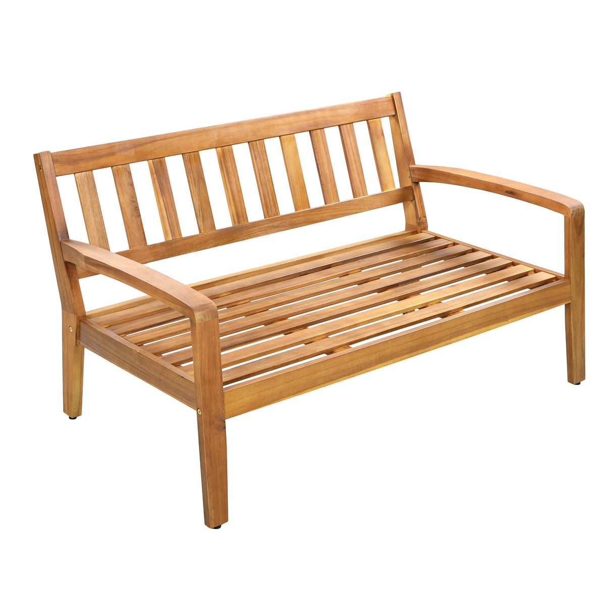 2-Piece Outdoor Teak Acacia Wood Conversation Set