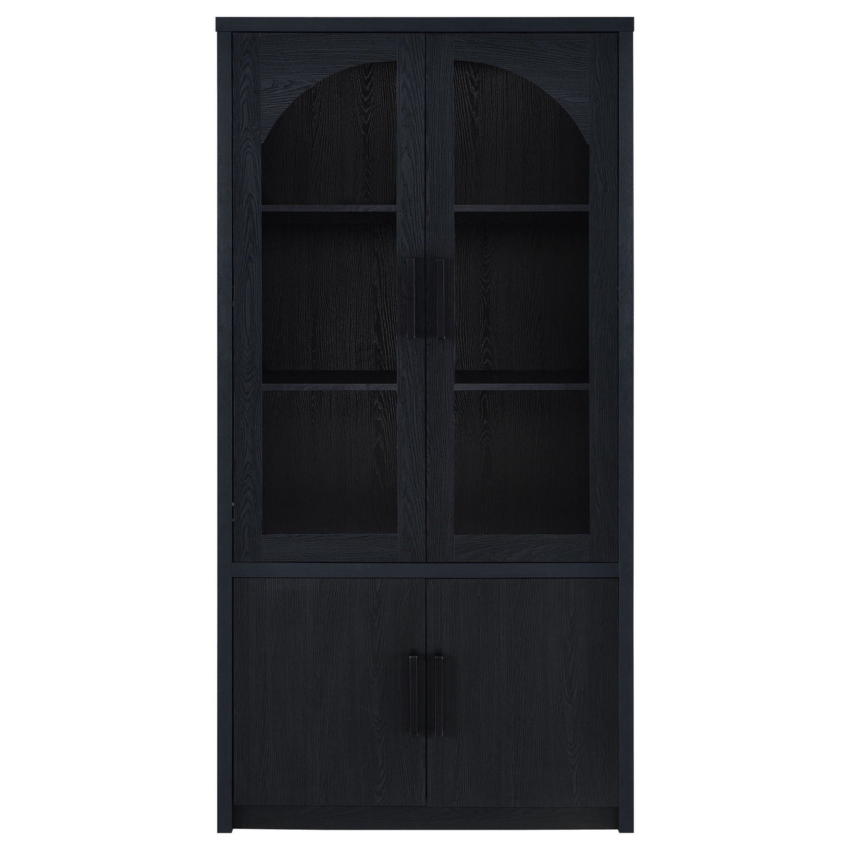 Riva 4-door Tall Accent Display Cabinet LED Lighting Black