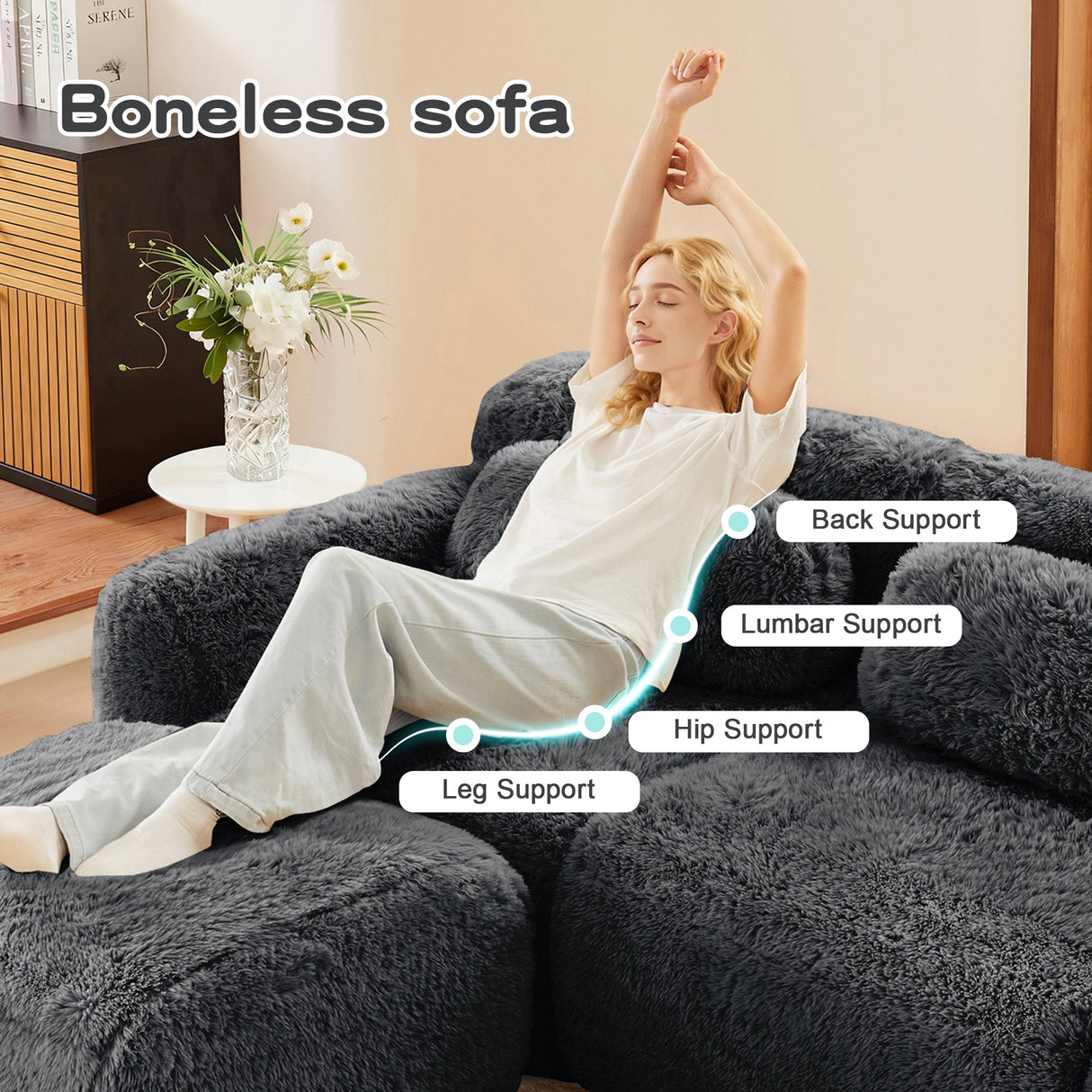 U-Shaped Boneless Sofa