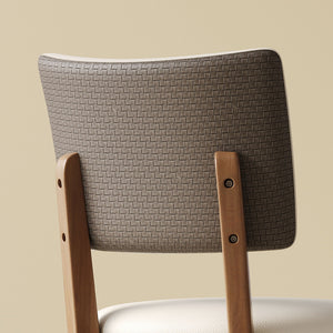 Dining Chair Set of 2 - White / Deep Walnut