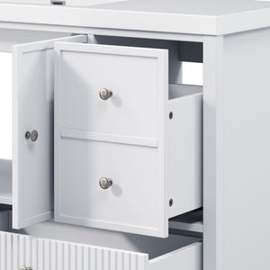 Bathroom Vanity With Separate Sink, Soft Close Doors And 4 Drawers