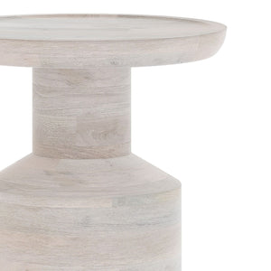 Handcrafted Wooden Accent Table with Sculptural Design - Multiple Colors