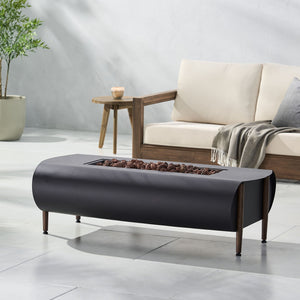 Vernon Rectangle Fire Pit 50,000 BTU - Dark Gray