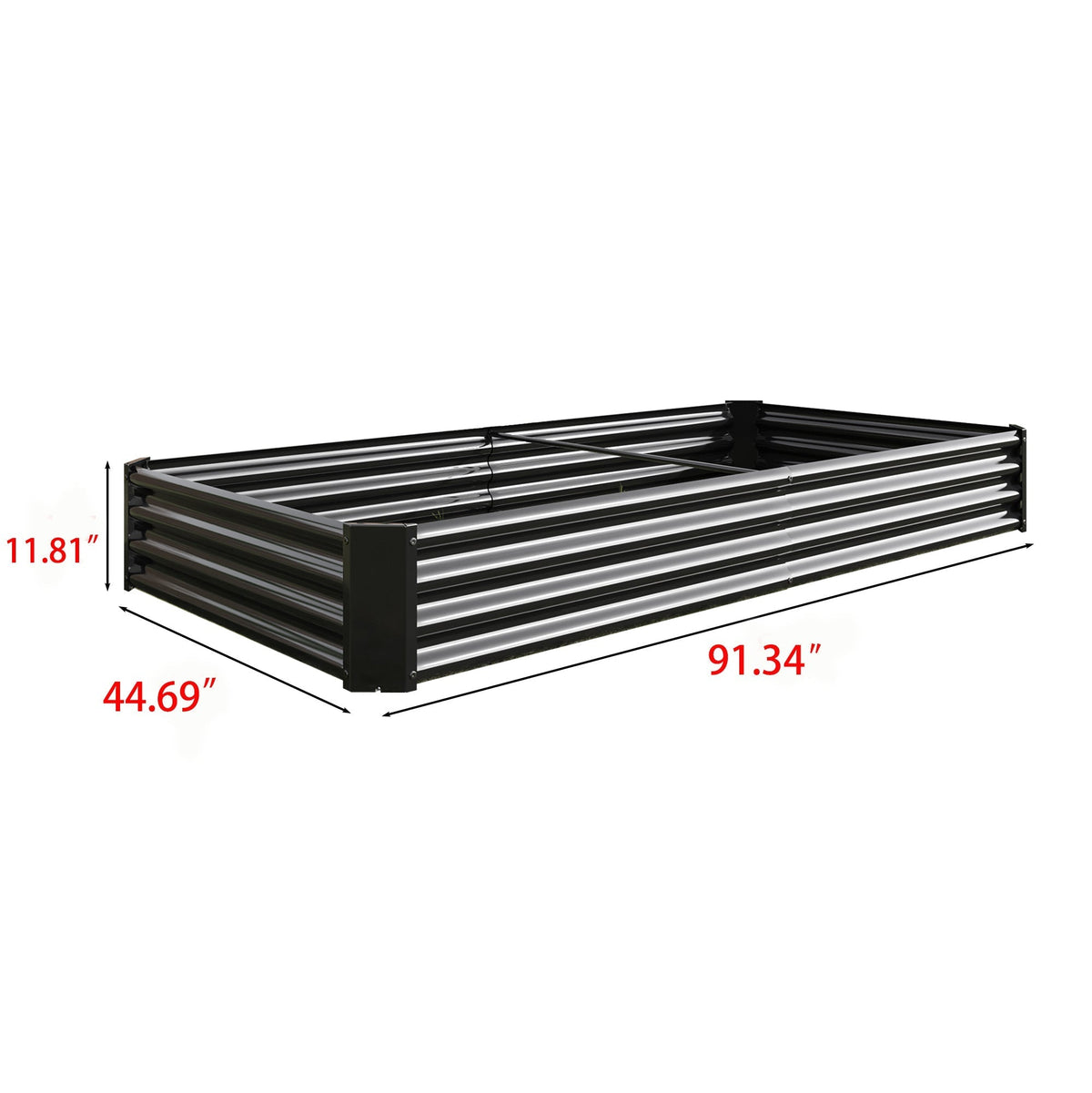 Raised Garden Bed Kit - Metal 7.6x3.7x0.98ft for Flower Planters, Vegetables, Herb
